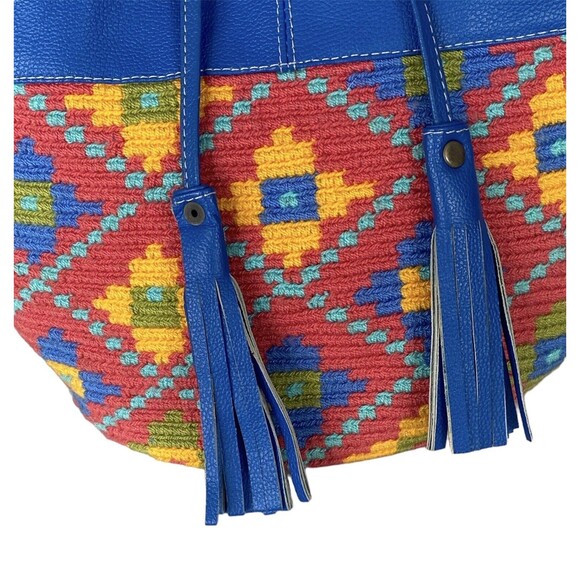 WAYUU Mochila Backpack Kuteq 100% Leather and Handwoven Material Colombian - Picture 5 of 12